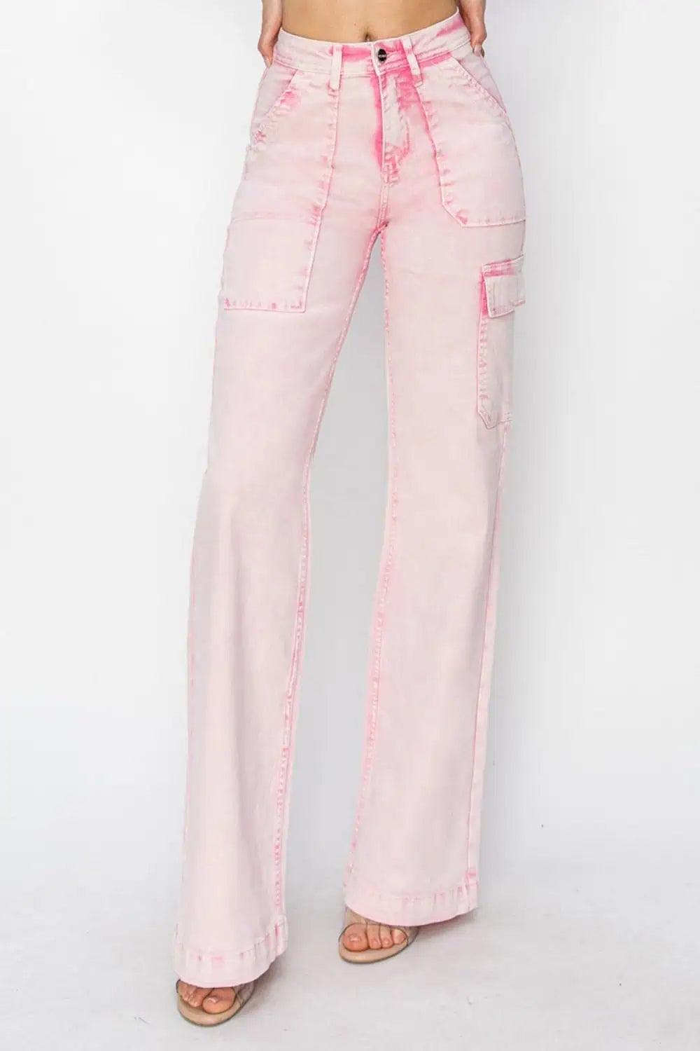 RISEN High Rise Cargo Pocket Jeans Plus Size Jeans