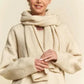 Davi & Dani V-Neck Dropped Shoulder Sweater with Scarf - DAVERRI FASHIONS