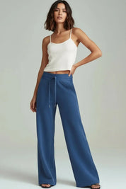 Women’s Drawstring Elastic Waist Straight Leg Pants