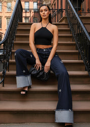 Women’s Low Rise Diamond Stars Jeans