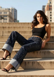 Women’s Low Rise Rhinestone Jeans
