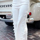 Daverri Fashions white wide-leg pants with lace-up ties