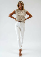 Women’s Leopard Print Tie-Side Tank Top