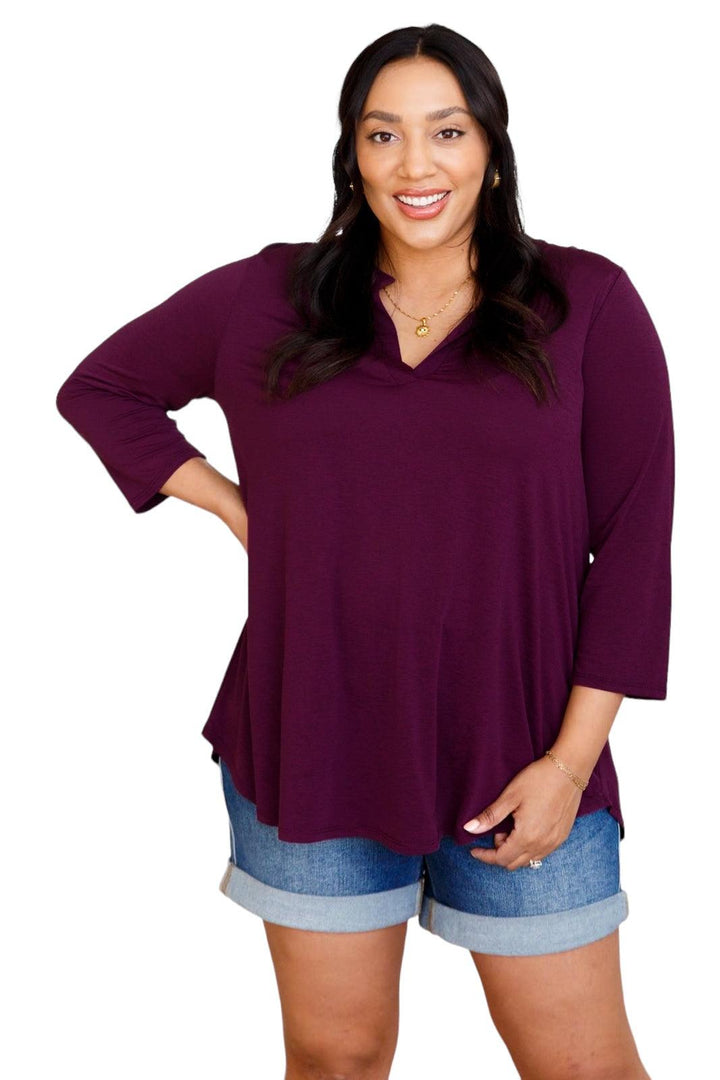 So Outstanding Top in Dark Magenta Shirts & Tops