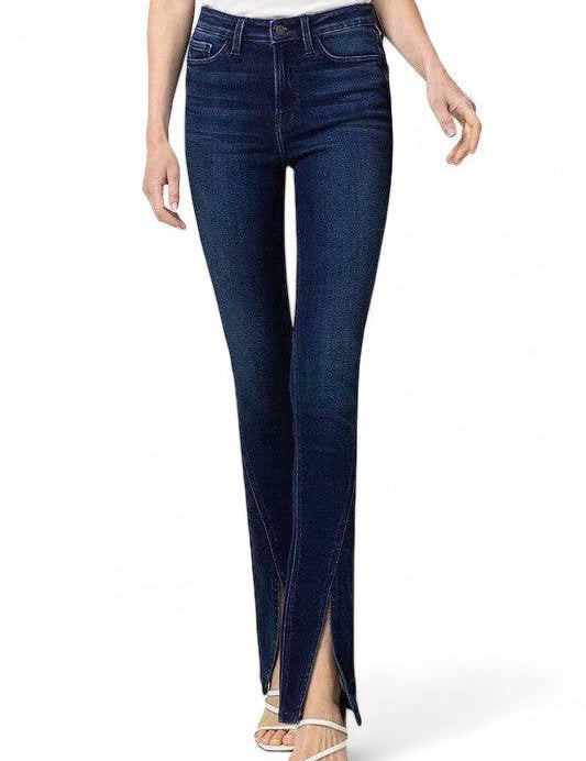 High Rise Slim Straight Front Slit Jeans HEBE 32 Jeans