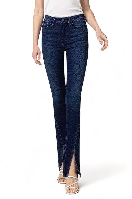 High Rise Slim Straight Front Slit Jeans HEBE 32 Jeans