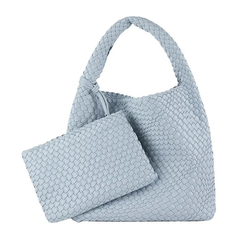 Vegan Leather Woven Hobo Handbags