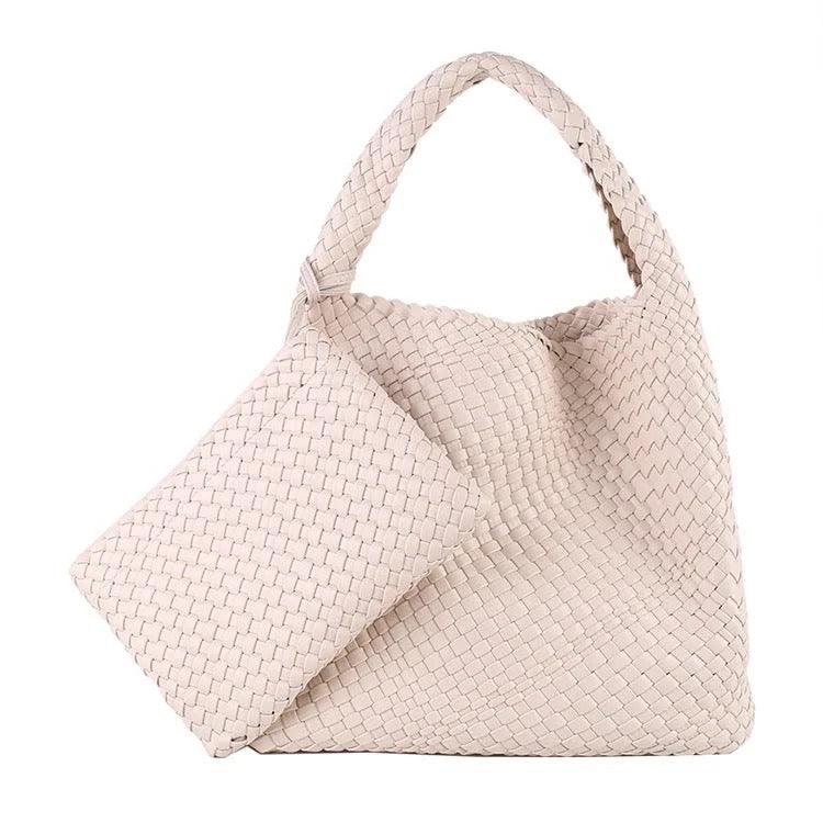 Vegan Leather Woven Hobo Handbags