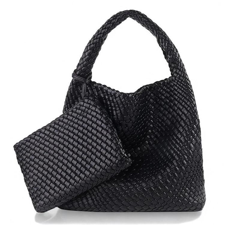 Vegan Leather Woven Hobo Handbags
