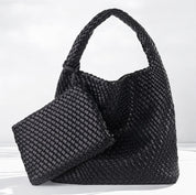 Vegan Leather Woven Hobo Handbags