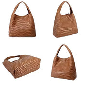 Vegan Leather Woven Hobo Handbags