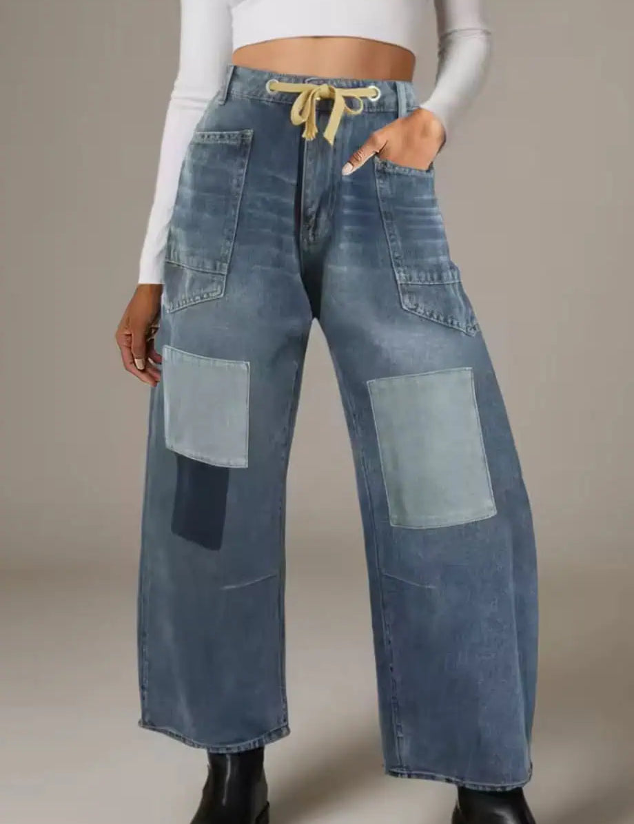 Washed Wide Leg Barrel Jeans | Jeans Daverri Fashions