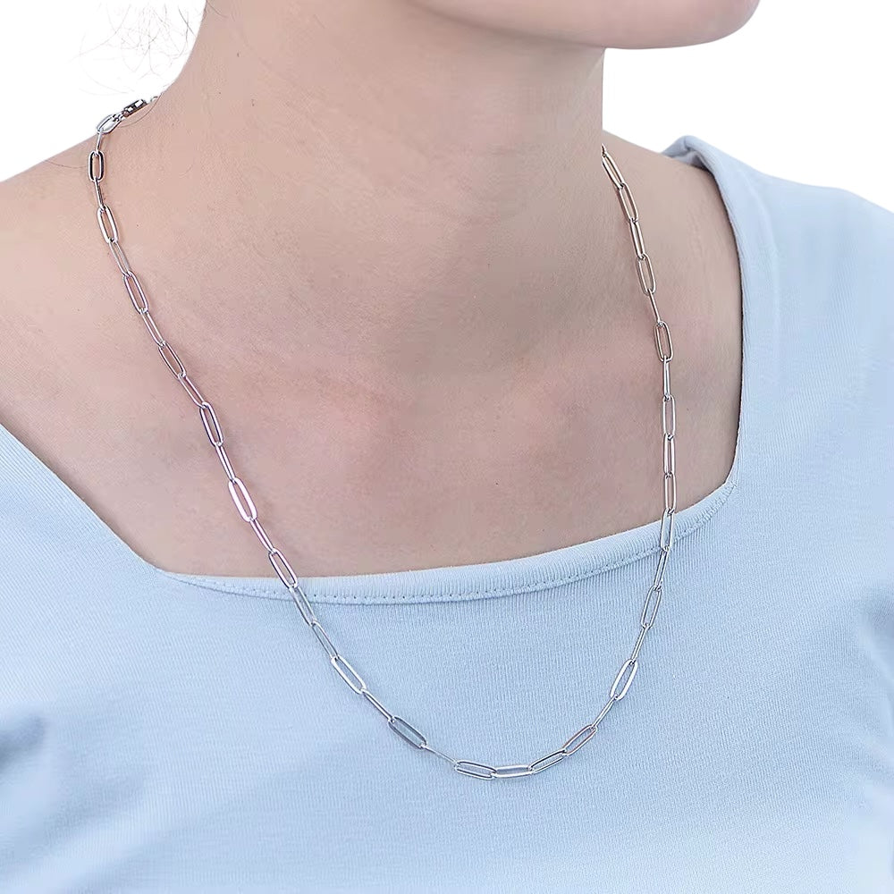 Made in Italy 21" Paperclip Chain Necklace Sterling Silver Necklaces