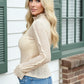 Daverri Lace Ruffle Trim Long Sleeve Blouse