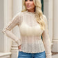 Daverri Lace Ruffle Trim Long Sleeve Blouse