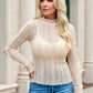 Daverri Lace Ruffle Trim Long Sleeve Blouse