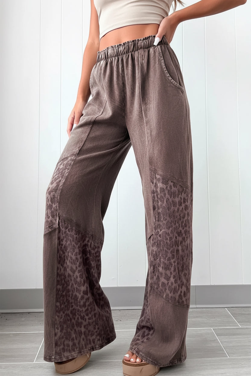 Daverri Leopard Wide Leg Pants