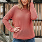 Daverri Crochet Hollow Out Long Sleeve Knit Top