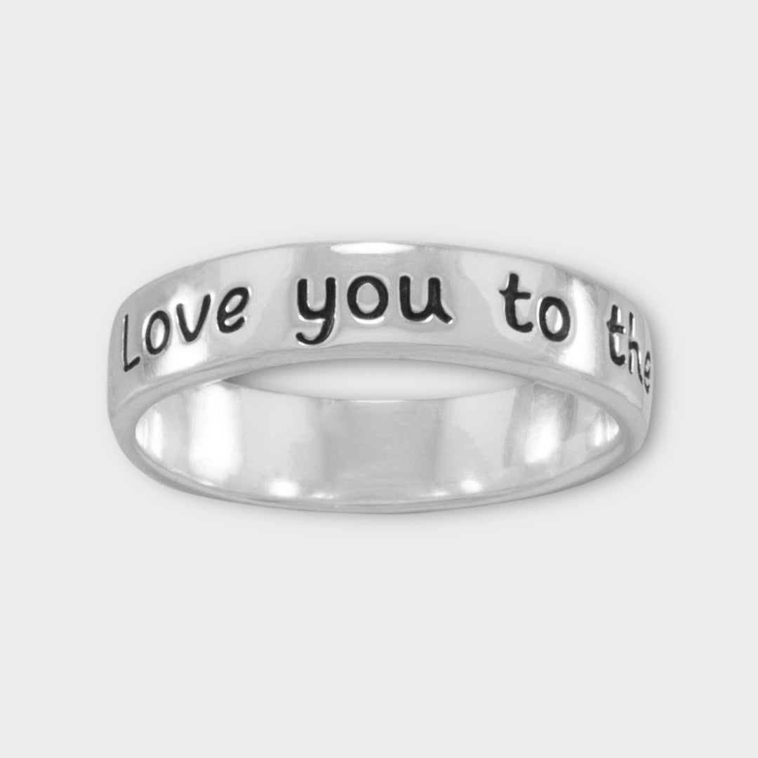 "Love you to the moon and back" Ring Rings