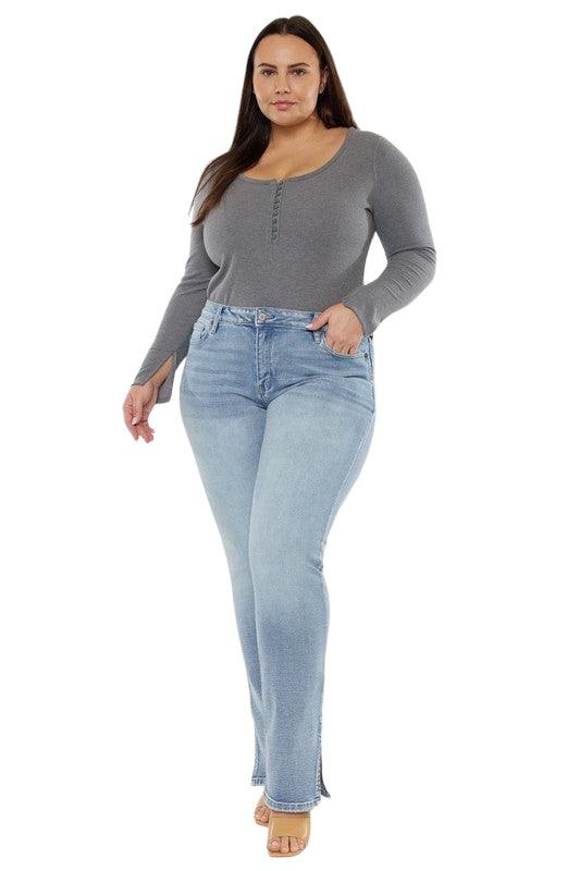 Plus Mid Rise Medium Wash Bootcut Jeans Jeans