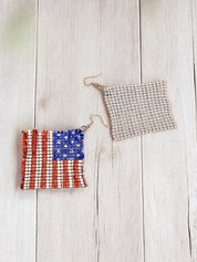 Stars and Stripes Mesh Dangle Earrings Earrings