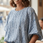 Bohemian Print Round Neck Loose Batwing Sleeve Blouse - DAVERRI FASHIONS