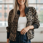 Daverri Fashions Leopard Zip Up Long Sleeve Jacket - DAVERRI FASHIONS