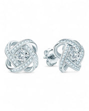 Silver Moissanite Love Knot Stud Earrings Earrings