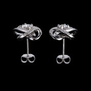 Silver Moissanite Love Knot Stud Earrings Earrings