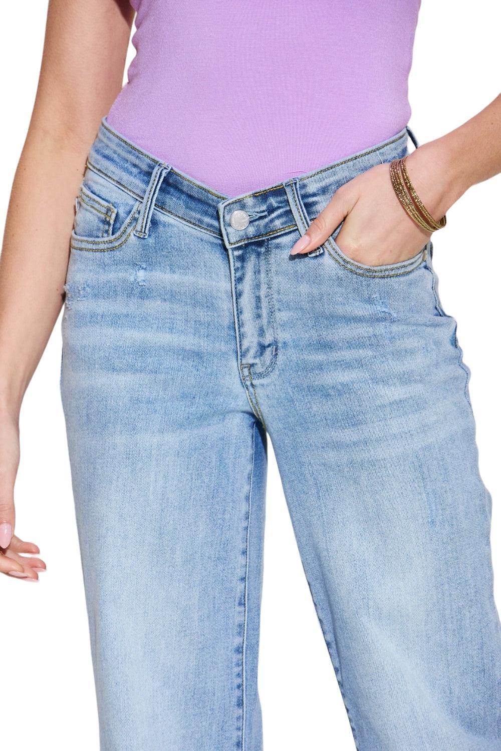 Judy Blue Full Size V Front Waistband Straight Jeans Jeans