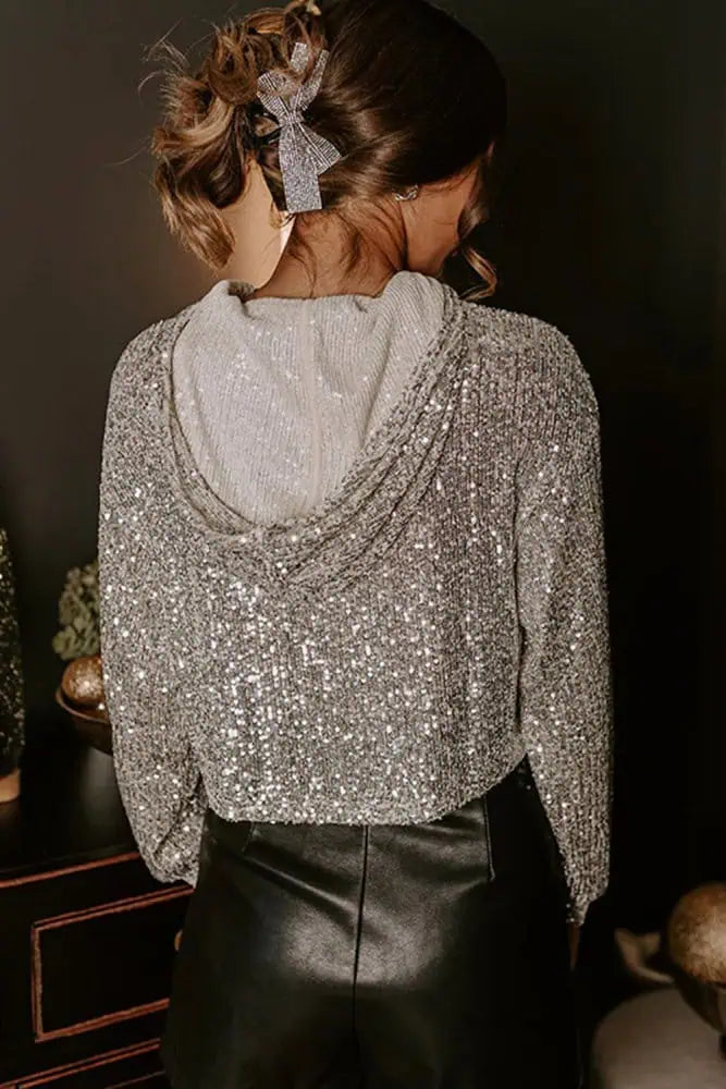 Sequin Long Sleeve Top | Blouses Daverri Fashions