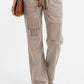 BiBi Drawstring Striped Twill Barrel Pants