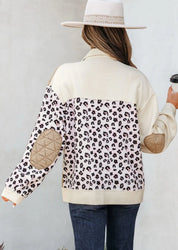 Leopard Waffle Quilted Patchwork Button Front Jacket | Jackets Daverri Fashions