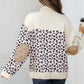 Leopard Waffle Quilted Patchwork Button Front Jacket - DAVERRI FASHIONS