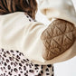 Leopard Waffle Quilted Patchwork Button Front Jacket - DAVERRI FASHIONS