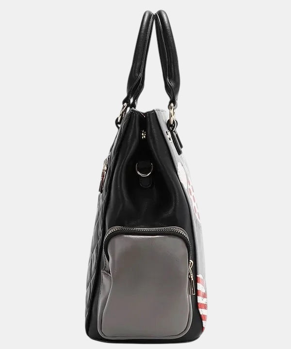 Nicole Lee USA Eco-Leather Handbag with Side Pockets