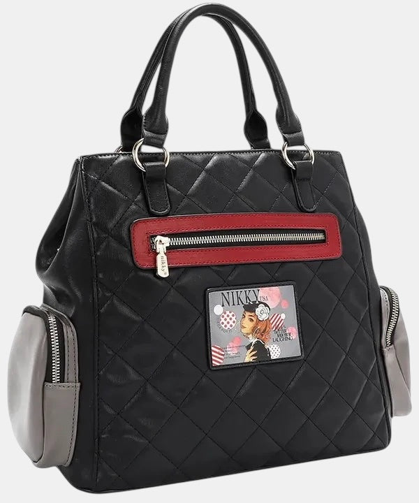 Nicole Lee USA Eco-Leather Handbag with Side Pockets