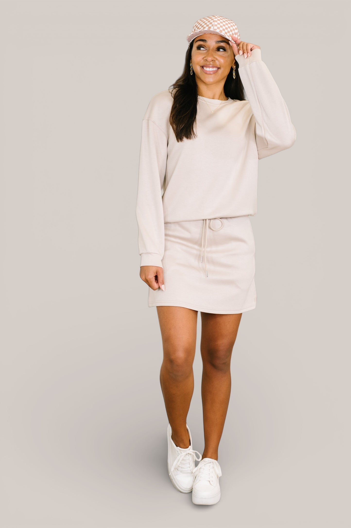 Scuba Knit Crew Neck Top and  Skort Set