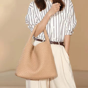 Vegan Leather Woven Hobo Handbags