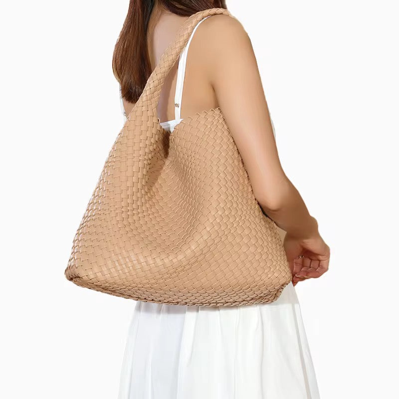 Vegan Leather Woven Hobo Handbags