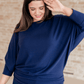 Casually Comfy Batwing Top Navy Shirts & Tops