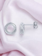 Sterling Silver Open Circle Twist Post Earrings Earrings