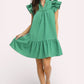 Umgee Flutter Sleeve Tiered Dress