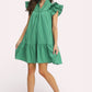 Umgee Flutter Sleeve Tiered Dress