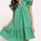 Umgee Flutter Sleeve Tiered Dress