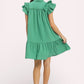 Umgee Flutter Sleeve Tiered Dress