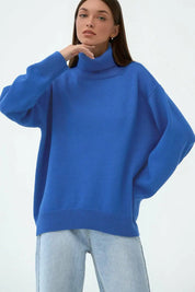 Turtle Neck Dropped Shoulder Sweater | Sweaters Daverri Fashions