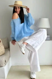 Lightknit Oversized Drop Shoulder Sweater | Sweaters Daverri Fashions