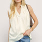 Umgee Sleeveless Textured Split Neck Top