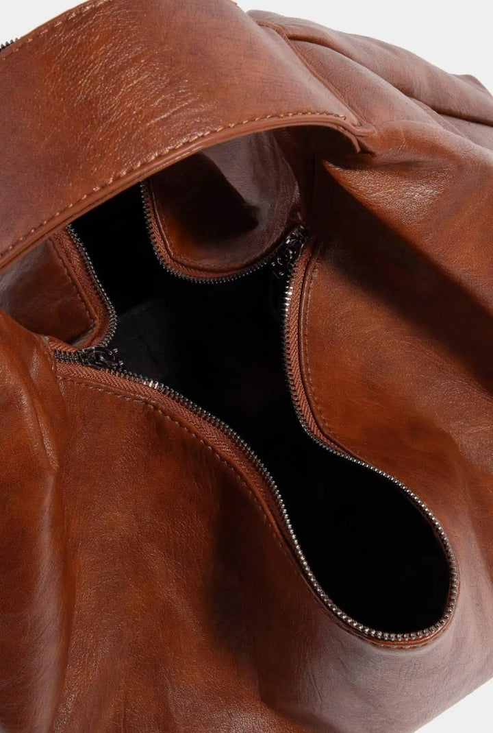 Faux Leather Hobo Shoulder Bag | Handbags Daverri Fashions